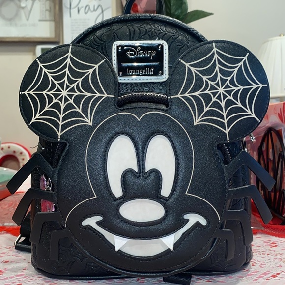 Loungefly Disney Mickey Mouse Spider Glow-in-Dark Backpack - Picture 5 of 13
